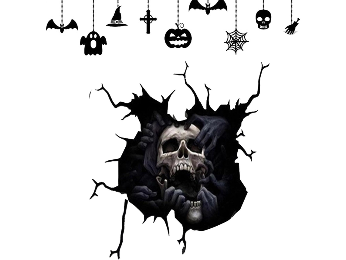 Adesivo De Carro De Halloween Com Esqueleto Assustador |