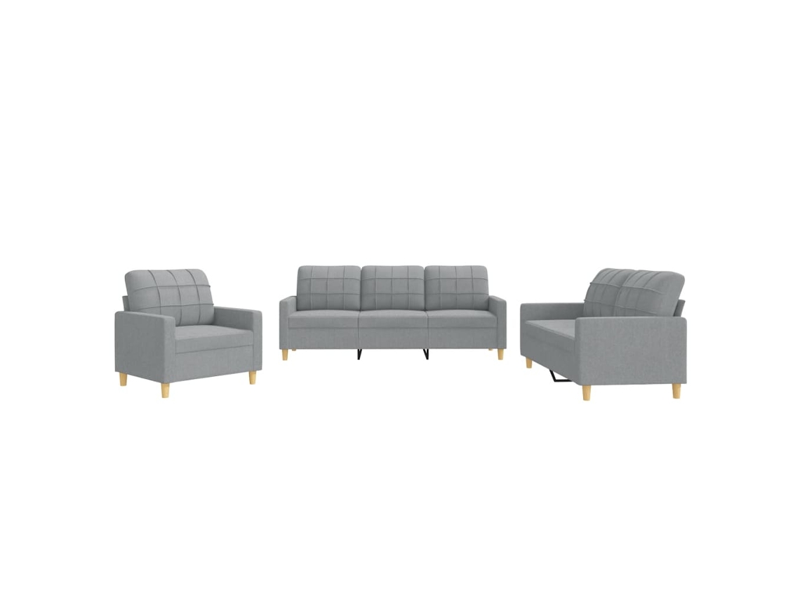 Sofa Set, Sofa Sets Vidaxl Cinzeto Tecido (n/a)