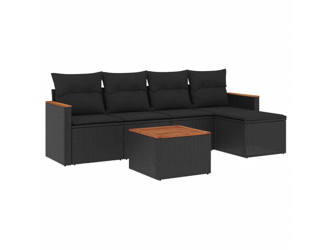 Garden Sofa Set, Garden Sofa Sets Vidaxl Preto Rattan / Vime (n/a)