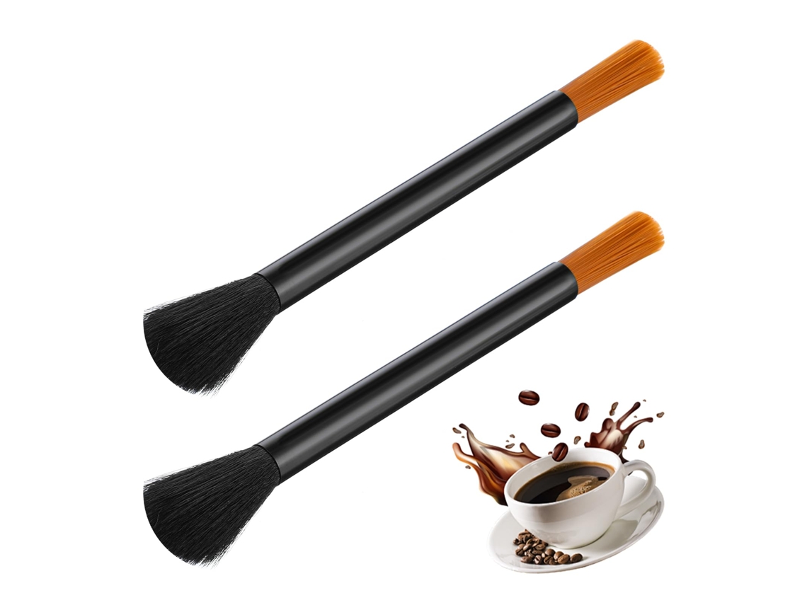 Conjunto 2 Escovas Limpeza Moinho Café - Escova Café - Para Máquinas E Moinhos Café - Plástico - Preto