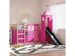 Beliche Com Escorrega E Cortinas 80x200 Cm Rosa