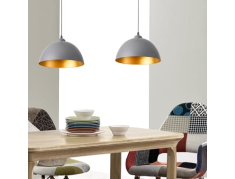 Candeeiro de Suspensão LUX.PRO Cinza/ouro (60 W - E27)