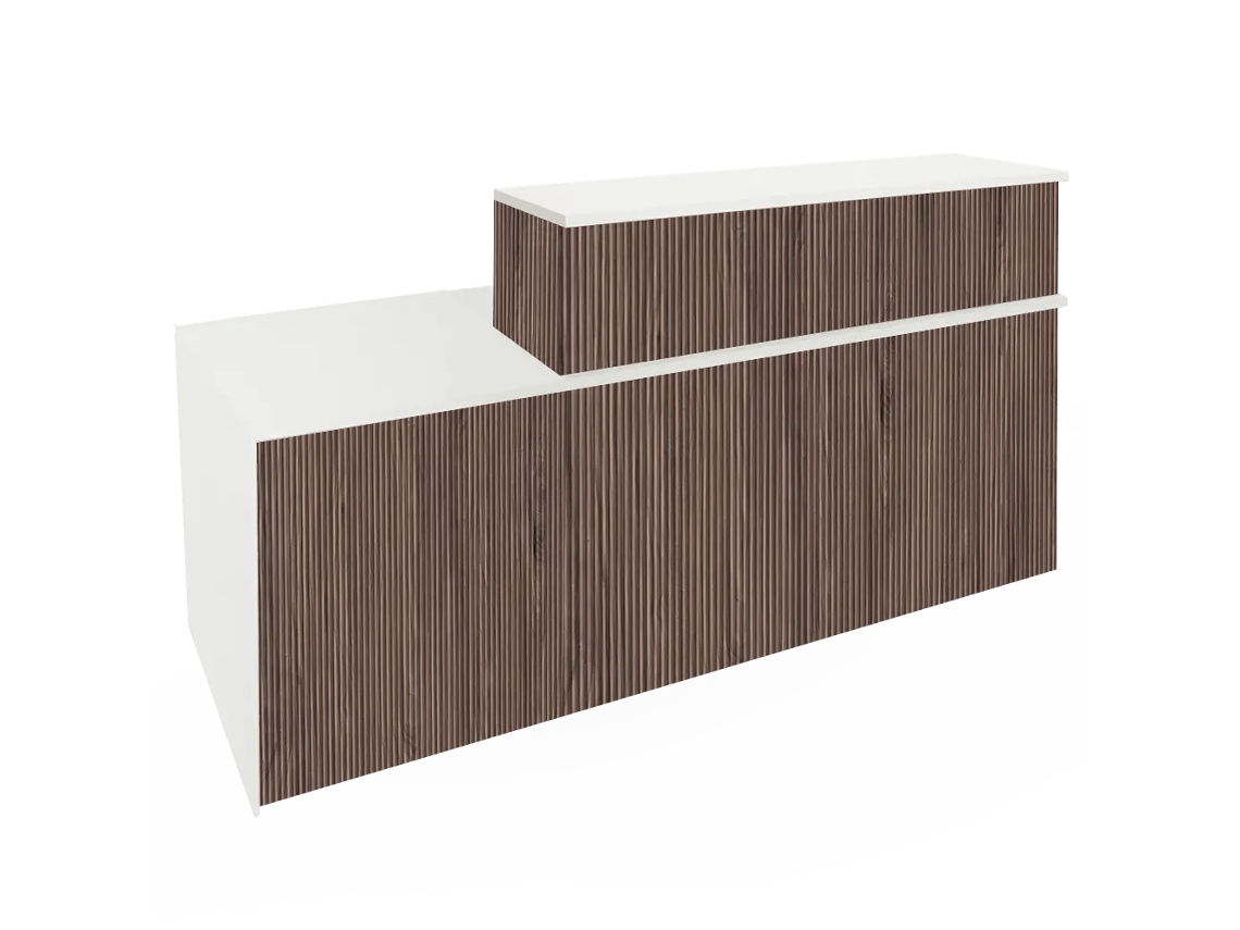 Balcão De Recepção Apollo Adaptado Para Pessoas Com Mobilidade Reduzida. Direita. 105,5 X 240 X 71,9 Cm. Milos. Ofilike