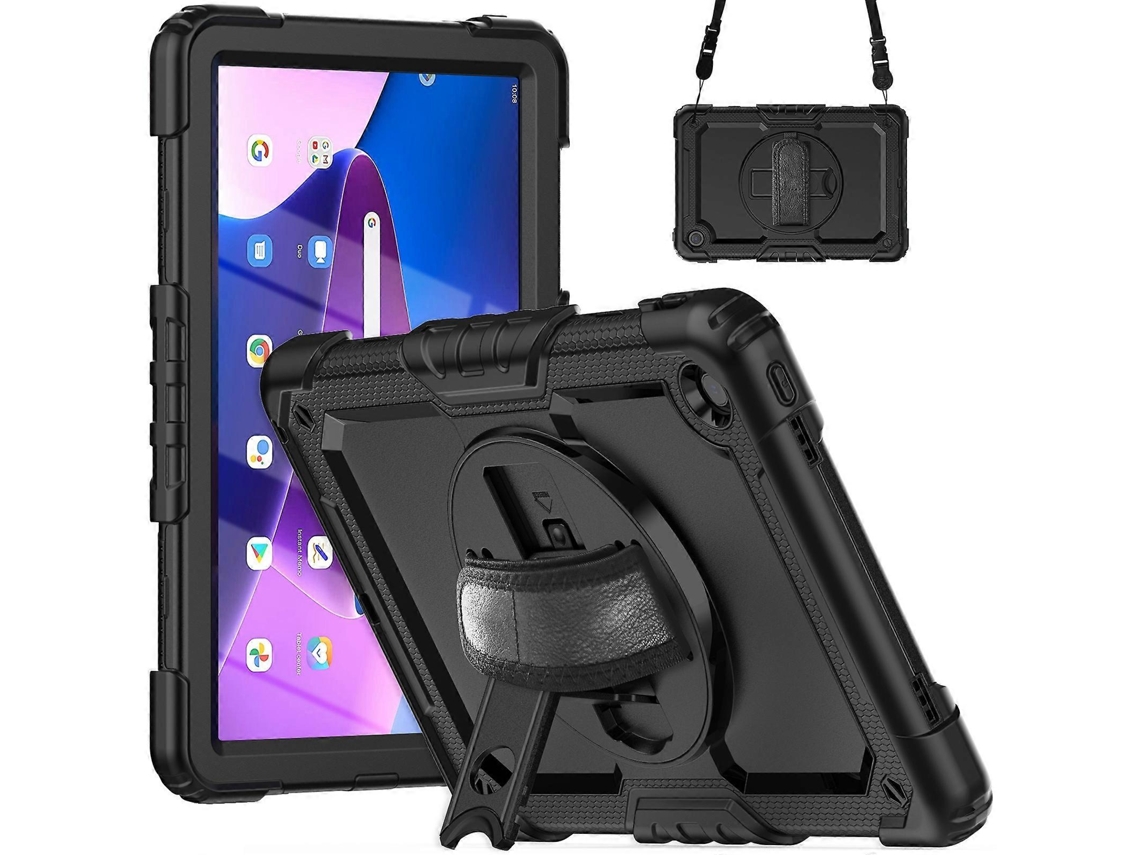 Capa Híbrida De Silicone Para Tablet Lenovo Tab M10 Plus 10.6 Gen 3ª E Lenovo Tab M8 4ª Geração Com Alça De Ombro.