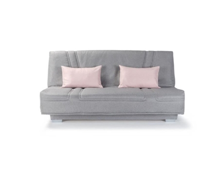 Banco COMFORT BULTEX Click clac - Almofadas decorativas rosa tecido cinza - 193 x 9 GRUHIER