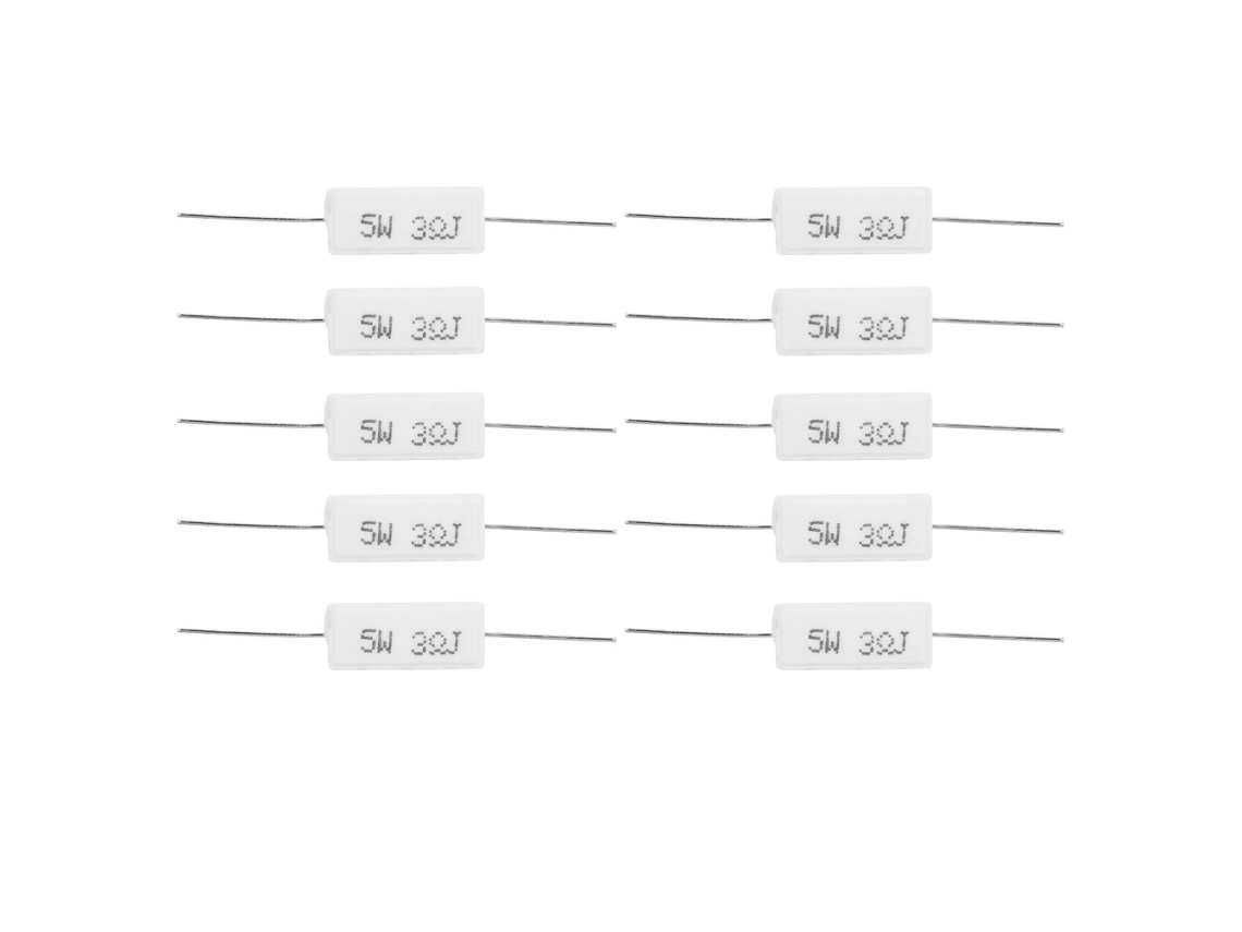 10 peças resistor de cimento 5w 3r 5% componentes eletrônicos isolados para PCB