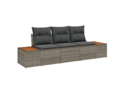 Conjunto 3 Sofá Modular Vidaxl Cinzento-claro Vime Pe (239 X 62 X 85 Cm)