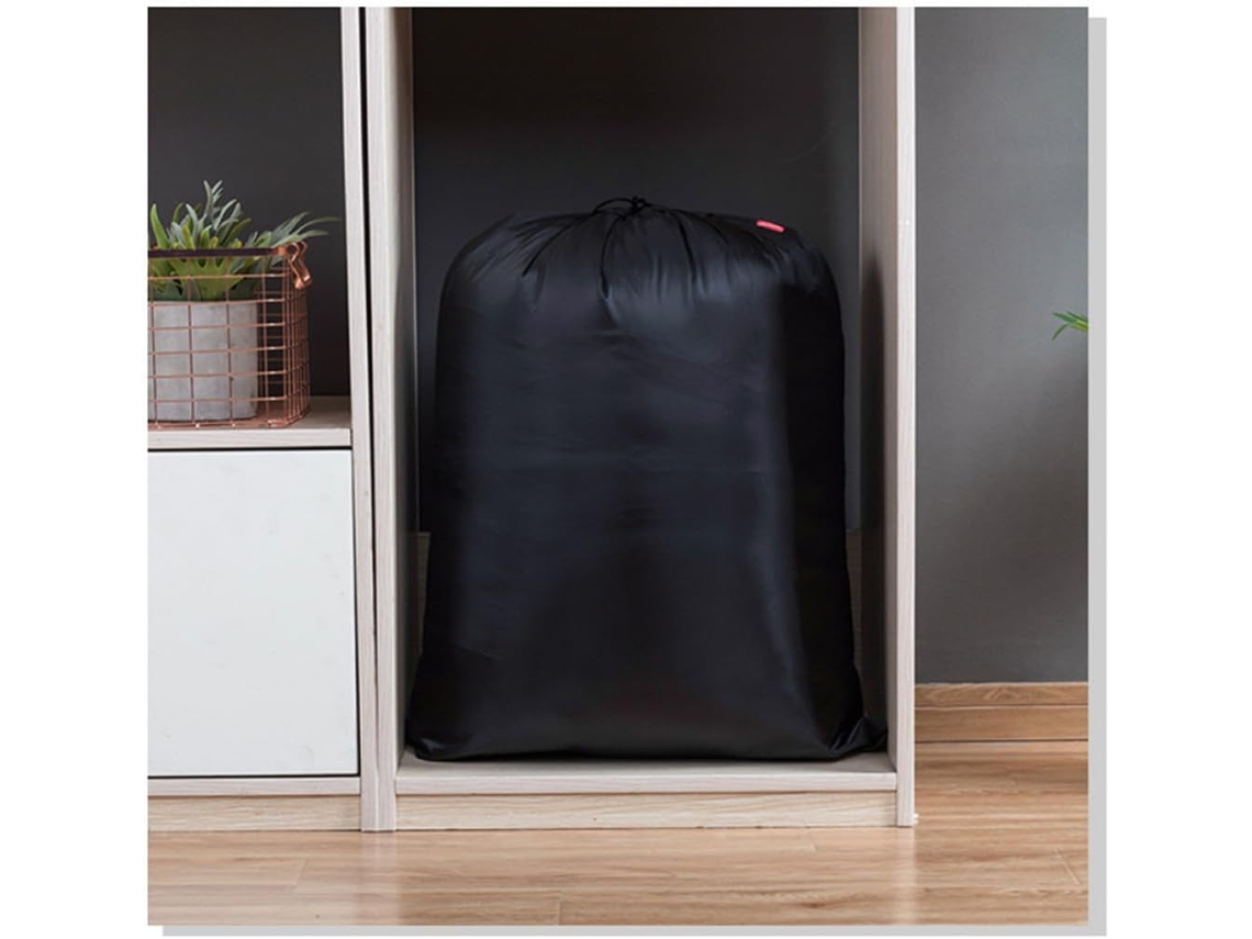 Saco de Armazenamento em Nylon Preto com Cordão. Leve e Portátil, Ideal para Guardar Cobertores CHABERLU