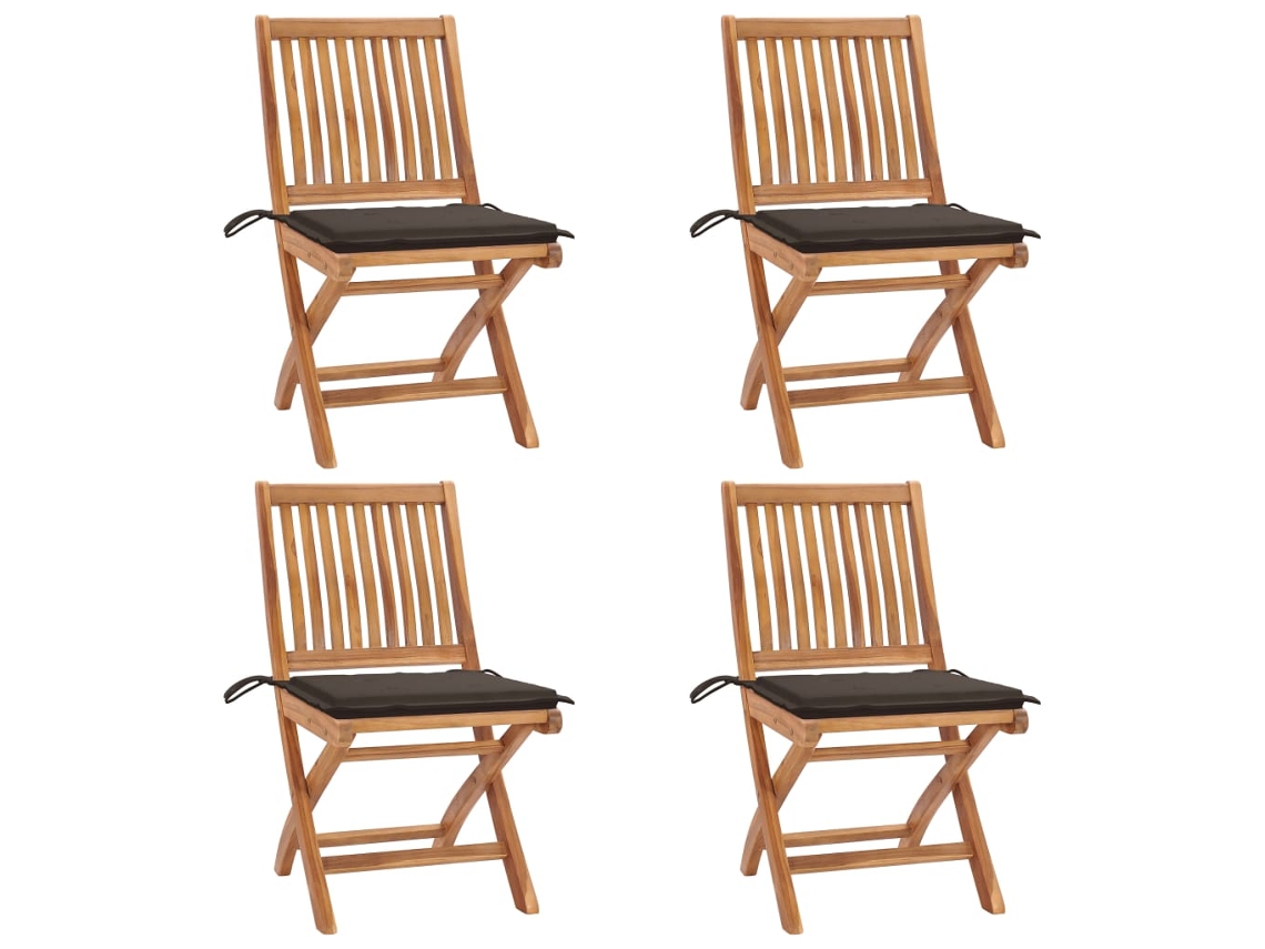 Folding Chair, Folding Chairs Vidaxl Cinzento-acastanhado Madeira (n/a)