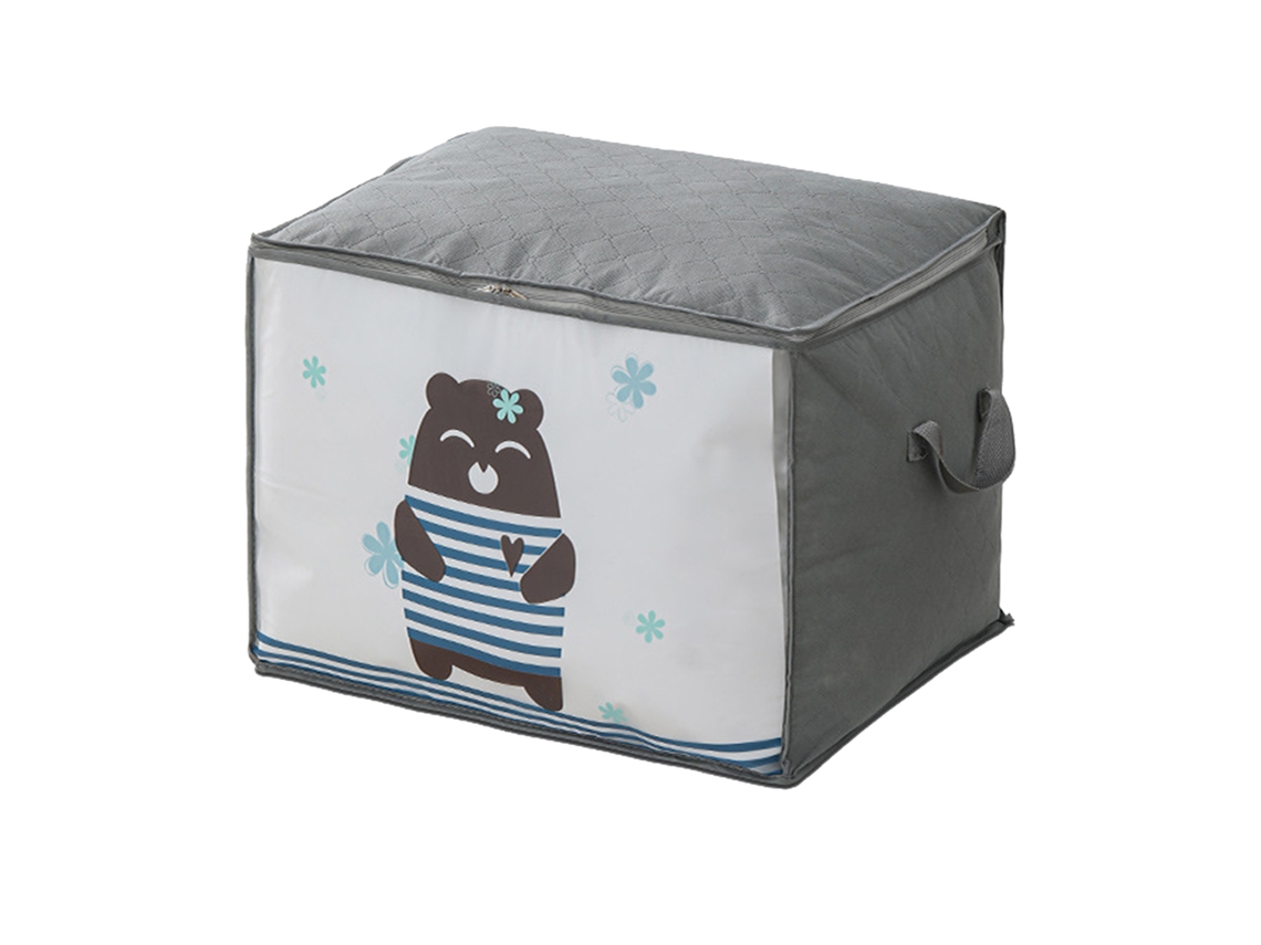Bolsa de Armazenamento para Colcha Edredom com Padrão Urso, Fecho Duplo