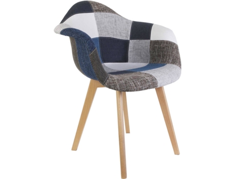 Cadeira HOME DECO FACTORY (Azul, Cinzento - Madeira - 43x62x85 cm)
