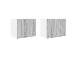 Conjunto de 2 Armários Suspensos Cinza Sonoma e Branco (50x31x40 cm)