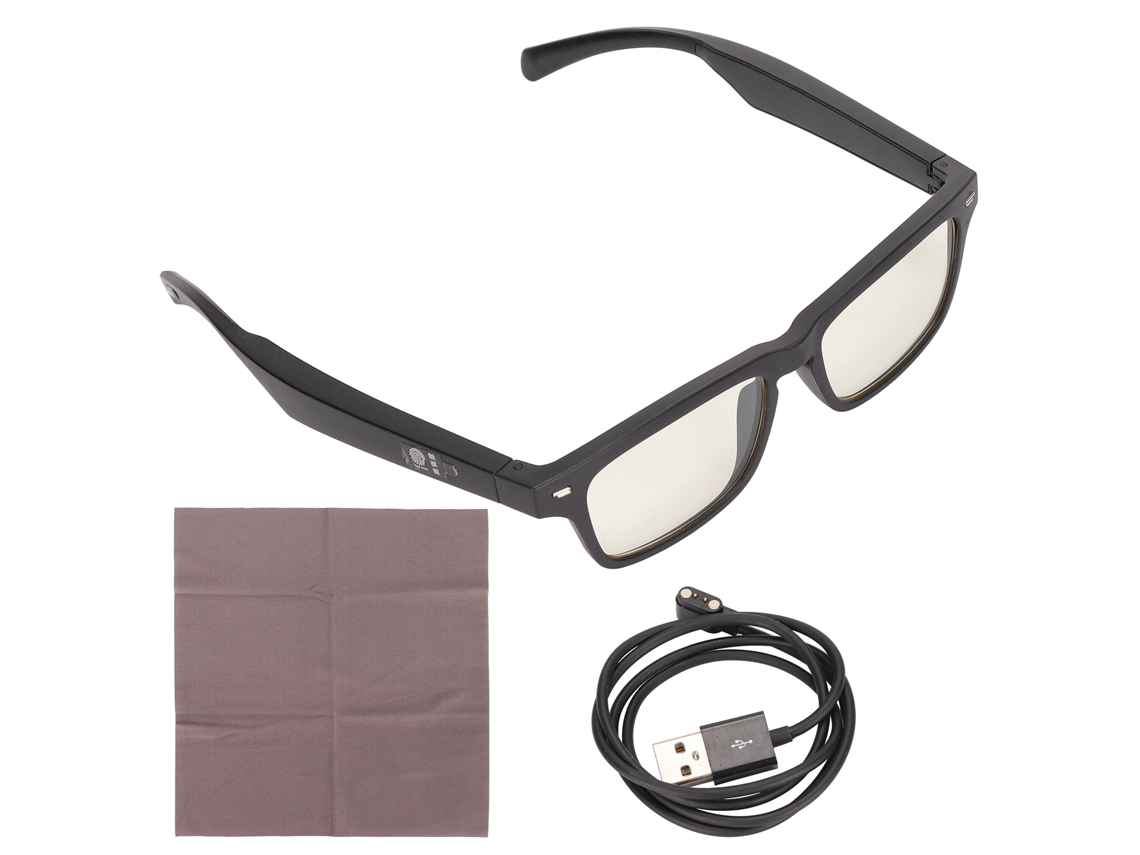 Óculos Inteligentes Bluetooth Sem Fio Com Áudio Estéreo, Controle De Voz, À Prova D'água E Lentes Anti-blue Light Para Dirigir E Correr