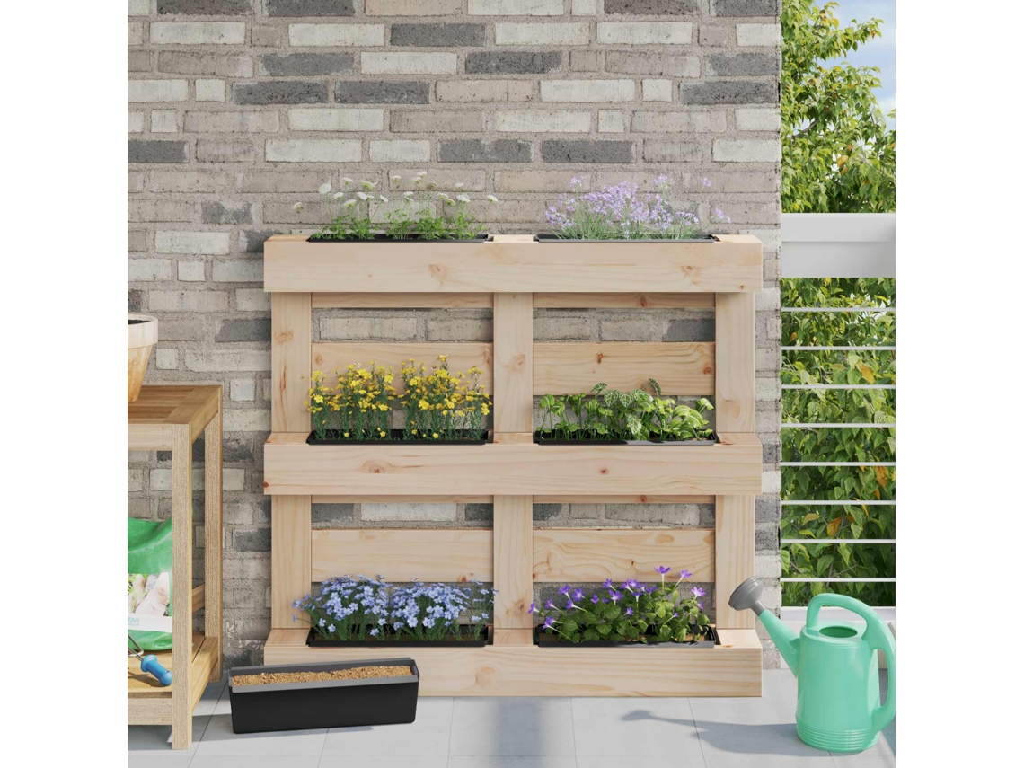 Vidaxl Caixas De Flores Para Paletes Euro 12 Unid. Preto Polipropileno