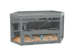 Gaula para Hamster, 3 Prateleiras, Banheira Removível, Madeira/metal, 115x60x55 Cm Ge