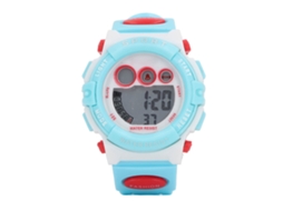 Relógio Digital Infantil À Prova de Água Relógio Esportivo Azul Branco