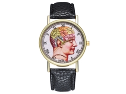 Reloj De Cuero Pu Unisex Dial Redondo De Cuarzo Zhoulianfa Negro