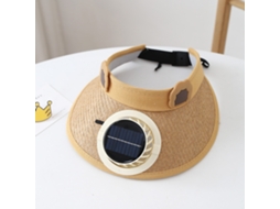Chapéu com Ventilador Movido a Energia Solar para Viagens Ao Ar Livre e Ciclismo, Chapéu com Proteção Solar MDUG (cáqui)