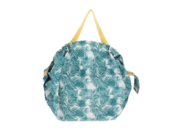 Bolsa de Compras Feminina Grande, Dobrável e Reutilizável, com Estampa de Folha. GOKOCO