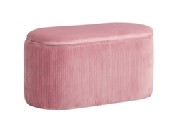 Banco com Assento e Baú de Armazenamento,poltrona Ottomana,design Retrô,efeito Veludo,81cmx40cmx41cm,rosa Antigo BTFORUS