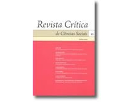 Livro Revista Crítica de Ciências Sociais Nº 85 .