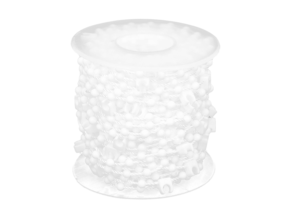 Cordão de Pérolas para Cortina Vertical 10m em Ferro e Pom Branco