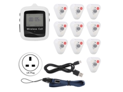 Sistema De Pager Para Restaurante Com 10 Transmissores E Receptor De Pulso Móvel Sem Fio Ctw07 + Ctt32