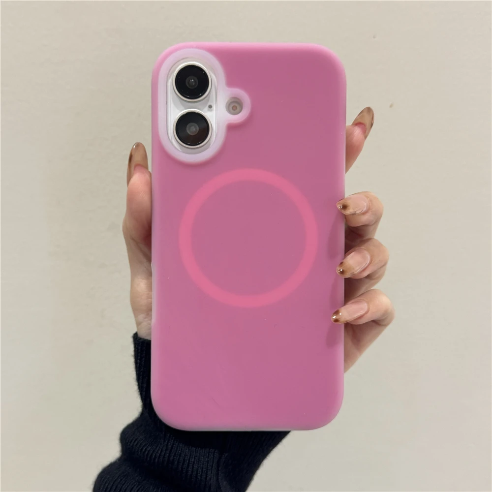Capa Magnética Para Celular (iphone 13 Pro Vermelho), Silicone Líquido, Espessa E Resistente A Impactos.