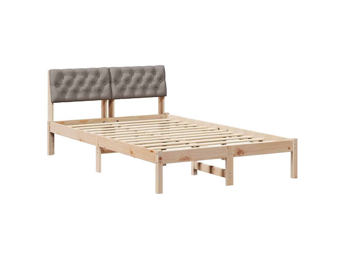 Conjunto 1 Estrado De Cama Plataforma Vidaxl Castanho Madeira De Pinho Maciça (120 X 200 Cm)