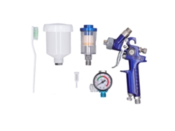 Pistola De Pintura Hvlp Com Manômetro De Pressão, Bico De 0,8mm E Recipiente De 125ml