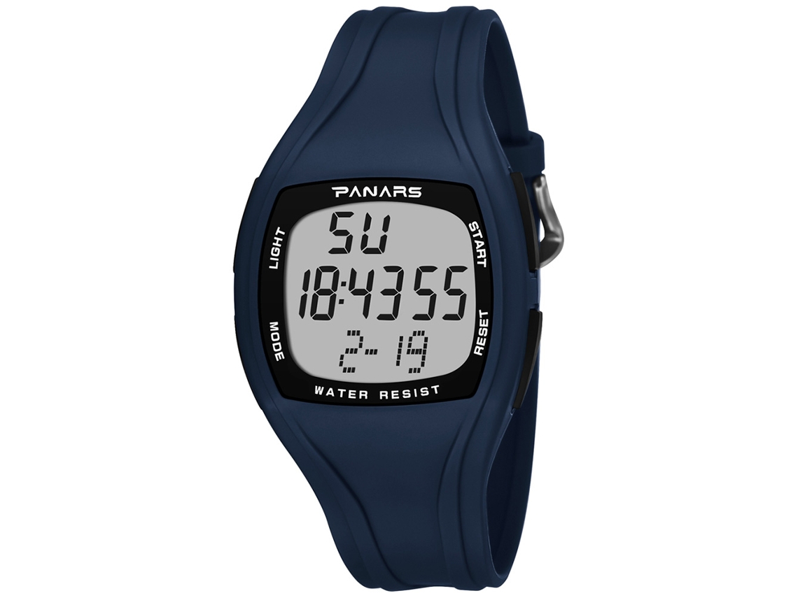 Relógio Masculino Multifuncional Luminoso Resistente À Água com Pulseira de Pu (azul)
