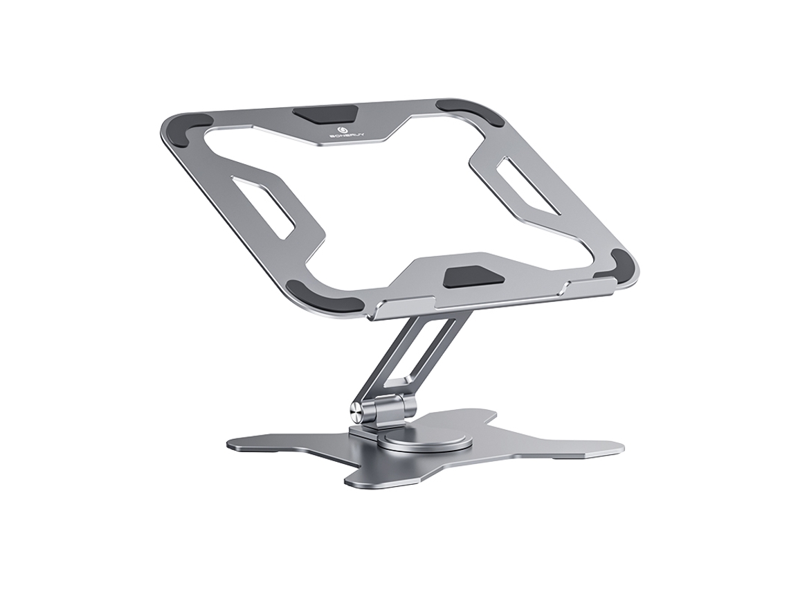 Qu Home Office Móveis Mesa 360 Rotativo Dobrável Alumínio Suporte Para Laptop Ajustável Prata Slowmoose