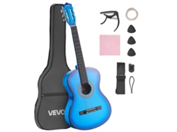 Conjunto De Guitarra Clássica De Madeira De 960 Mm Para Iniciantes, Azul Vevor