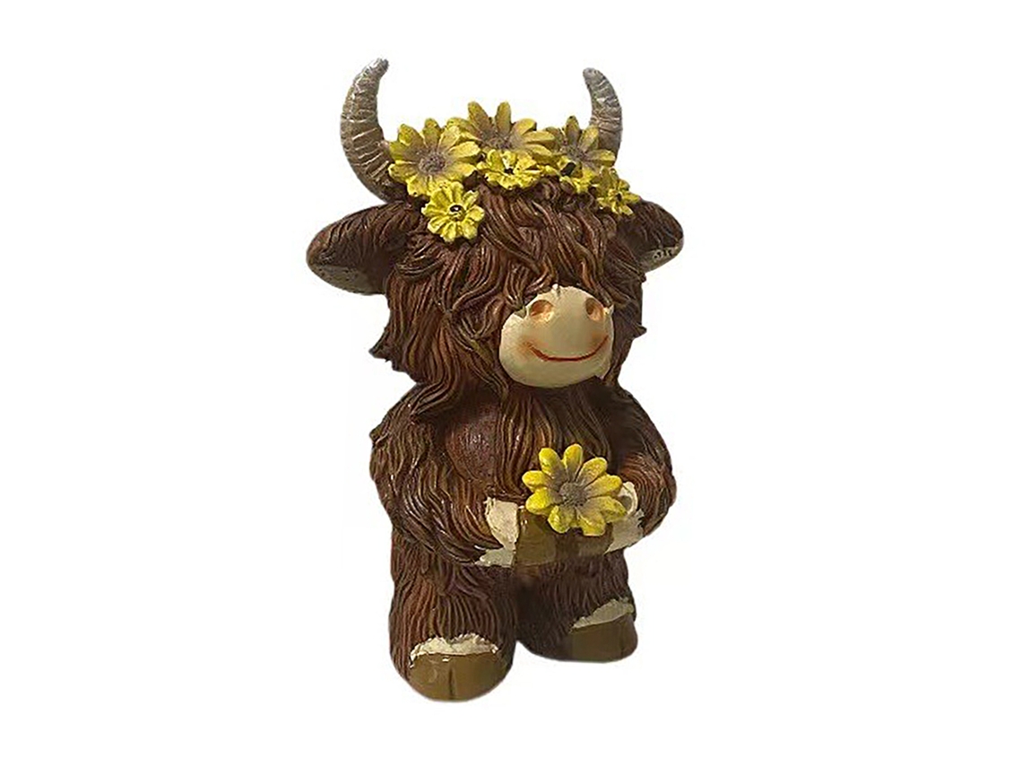 Laxiscreed Boneco De Vaca Highland Castanho Escuro Para Decoração De Casa E Jardim