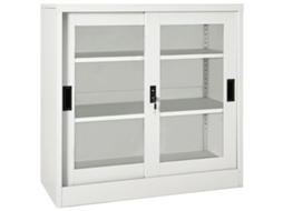 Vidaxl Armário Com Porta Deslizante Aço 90x40x90 Cm Cinzento-claro