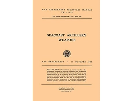 Livro Seacoast Artillery Weapons de War Department (Inglês)