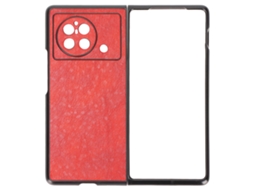 Capa de Couro Vermelho com Padrão de Cavalo Louco para Proteção Anti arranhões do Celular Vivo X Fold EOOCOO (celular Plegável)