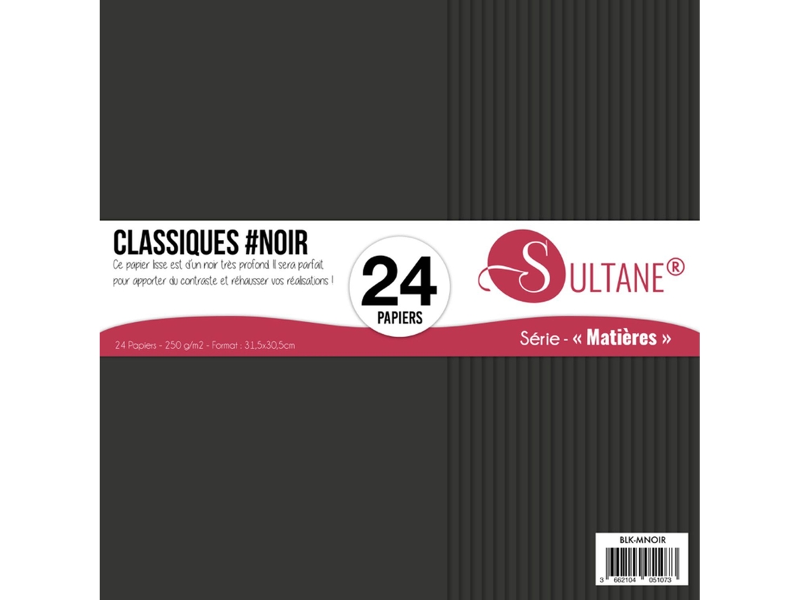 24 Papéis de Scrapbook Preto 300G/M2 A: 30,5 cm Sultane