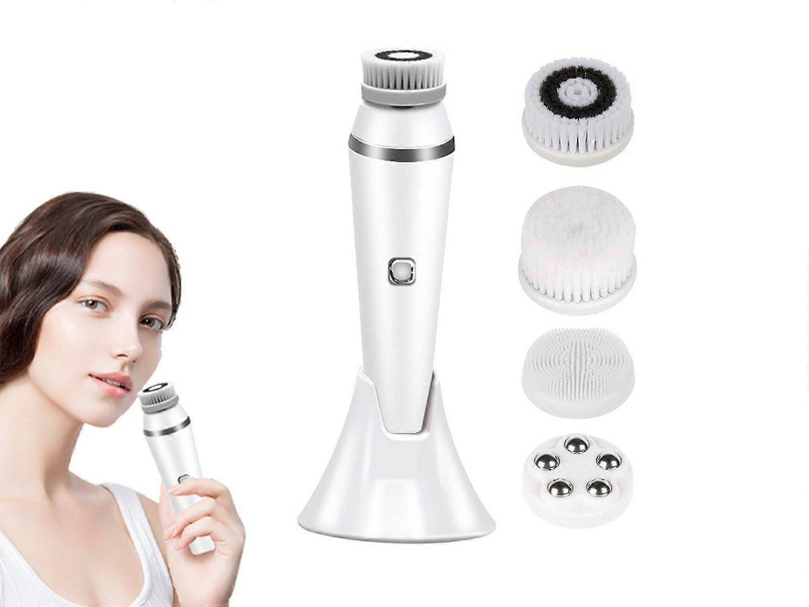 Escova De Limpeza Facial Elétrica 4 Em 1, Escova De Massagem Facial, Ferramenta De Beleza Branca Nostalgia88