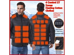 2xl Tengoo Jaqueta Algodão Aquecida Inteligente 27 Zonas Dupla Dc-usb Casaco Inverno Quente Confortável Sem Bateria