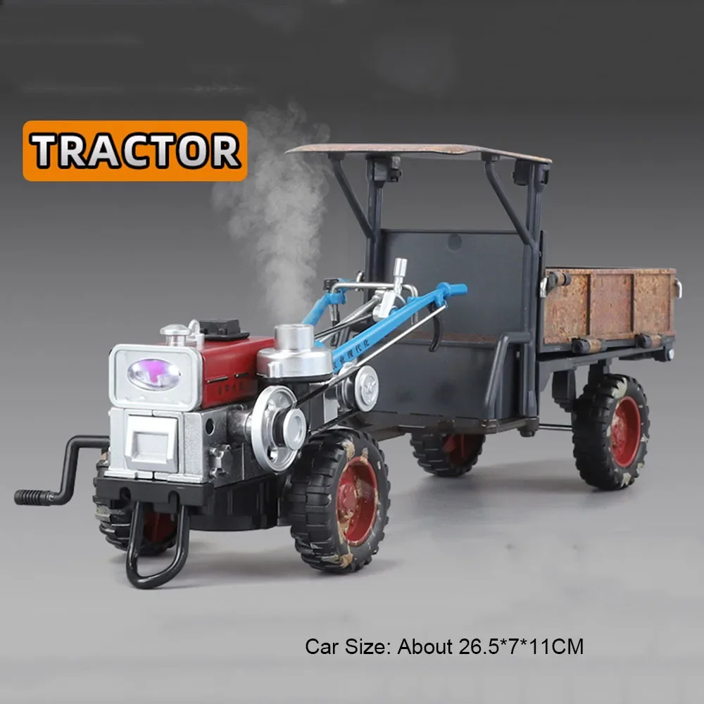(cinza) 1:24 - Pintura Em Spray - Brinquedo De Trator Em Miniatura - Locomotiva Giratória
