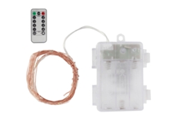 Cadeia de Luzes Led com fio de cobre e controle remoto para Natal e festa S/MARCA