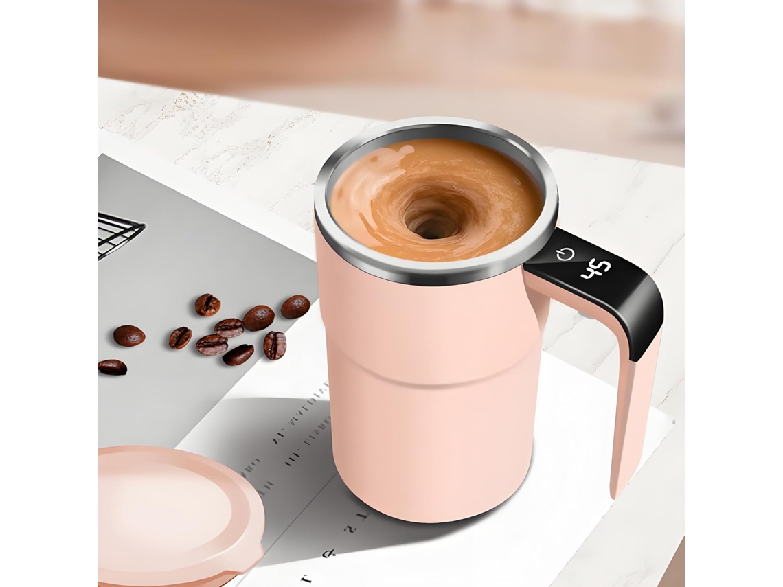 Xícara De Café Magnética Com Misturador Automático E Visor De Temperatura, Caneca De Café Magnética Com Misturador Automático (rosa)