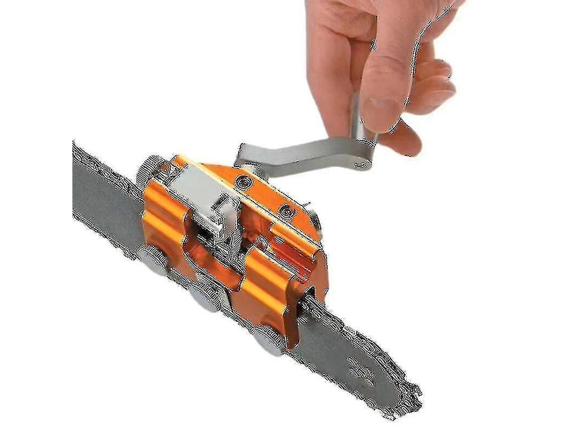 Alicate manual portátil de cadeia de motosserra com manivela e 2 cabeçotes de lixamento para afiar motosserras e serras elétricas S/MARCA