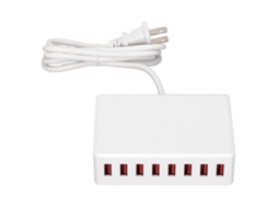 Carregador Usb Múltiplo 8 Portas 50w Estação De Carregamento Universal 100-240v
