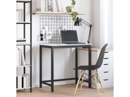 Vidaxl Mesa Branco 80 X 50 X 77 Cm Madeira De Engenharia E Aço