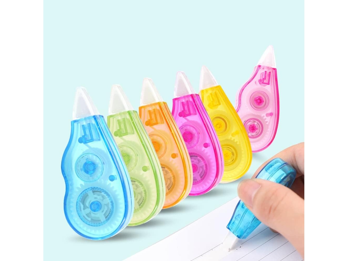 6 Rolos De Fita Corretiva Branca, Mini Rolo Para Mouse De Bolso, 4 M X 5 Mm, Fita Corretiva Para Apagar E Corrigir, Para Uso Escolar E No Escritório