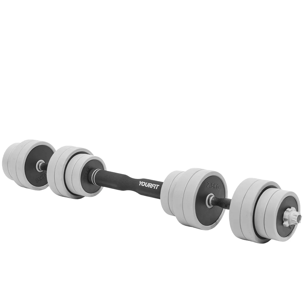 CONJUNTO DE HALTERES E BARRA (30KG) YOURFIT