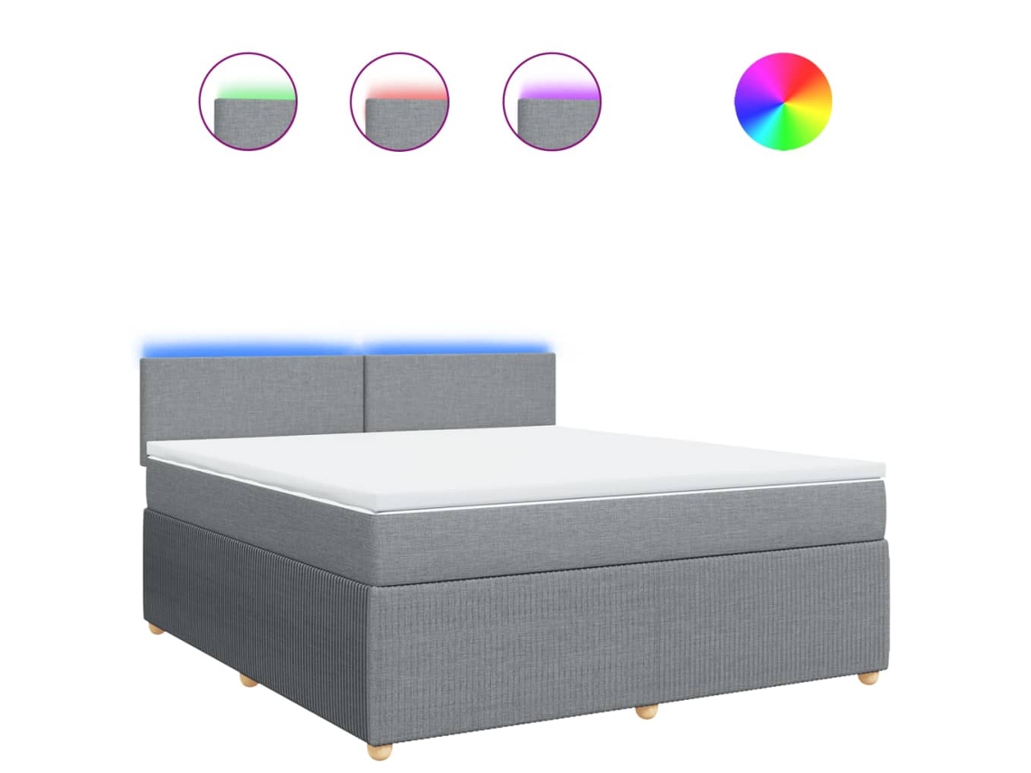 Box Spring Bed, Box Spring Beds Vidaxl Cinzeto Tecido (180 X 200 Cm)