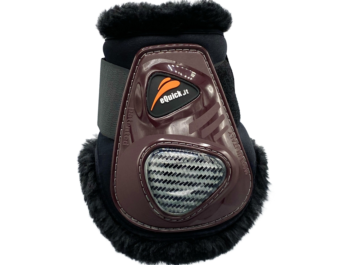 Protectores de Boleto para Cavalos com Pêlo EQUICK Ecarbon Velcro Fluffy